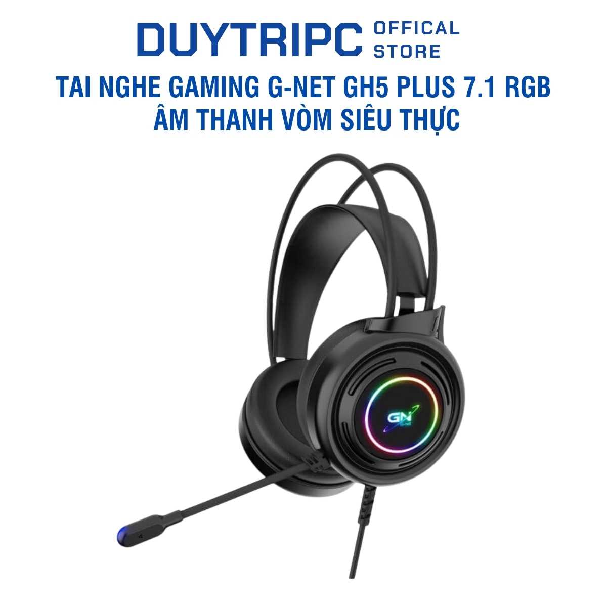 Tai Nghe Gaming G-Net GH5 Plus 7.1 RGB – Âm Thanh Vòm Siêu Thực, Thiết Kế Chuyên Game